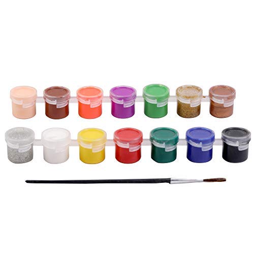 Creations Krazeee Tempera Colours 14 Shades with 1 Paint Brush (Pack of 4 pcs)