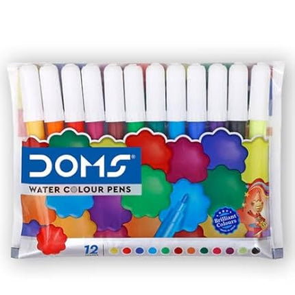 Click to open expanded view Doms 12 Shades Water Color Sketch Pens Pack of 5| Useful in Drawing For School Children Student| Best Birthday Gift