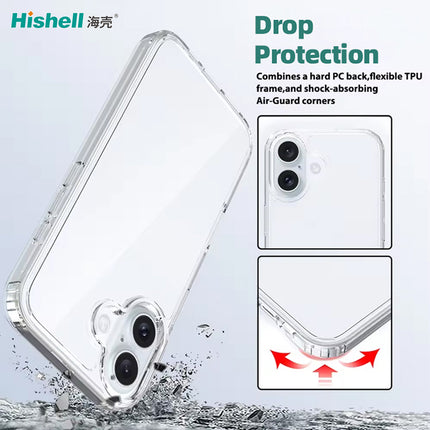 Scratch Resistant Anti Slip Back Cover Compatible with iPhone 16 - Transparent