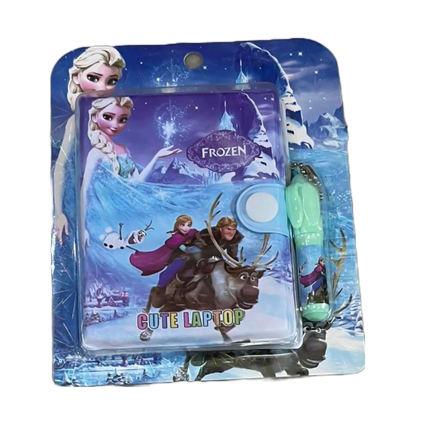 Cartoon Theme Small Pocket Diary with Small Pen Cute Cartoon Stationery Set for Students Kids Children Birthday Return Gift 80 pages (Frozn pack 1)