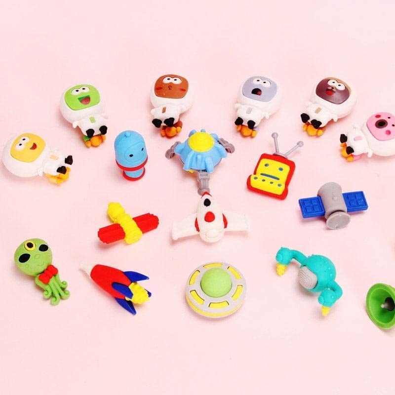 LIGHTER HOUSE� Cutest Newest Different Shapes Space Adventure Erasers Pack� B�Day Return Gift Party Idea for Kids Birthd