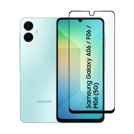 Tempered Glass for Samsung Galaxy A06 (4G)/ F06 (5G)/ M06 (5G) | Screen Protector Full HD Quality Tempered Glass Anti-Scratch Edge to Edge Coverage with Easy Installation Kit (Black)