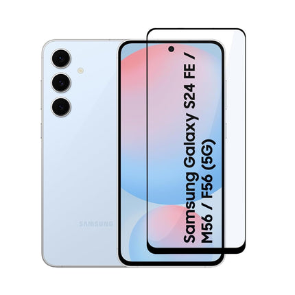 HC Tempered Glass for Samsung Galaxy S24 FE / M56 / F56 (5G) | Screen Protector Full HD Quality Tempered Glass Anti-Scratch Edge to Edge Coverage with Easy Installation Kit (Black)