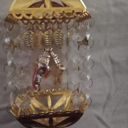 Ganesh ji Hanging Led Lamp - Hanging Ceiling Decorative Lamp for Living Room, Pooja Room Golden 20 Watts Stone Look lamp