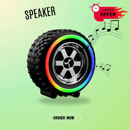 Rock Music RM-BT-670FM Tyre Bluetooth Speaker Powerful Sound,Indoor &Outdoor with RGB Ligh 12 W Bluetooth Party Speaker