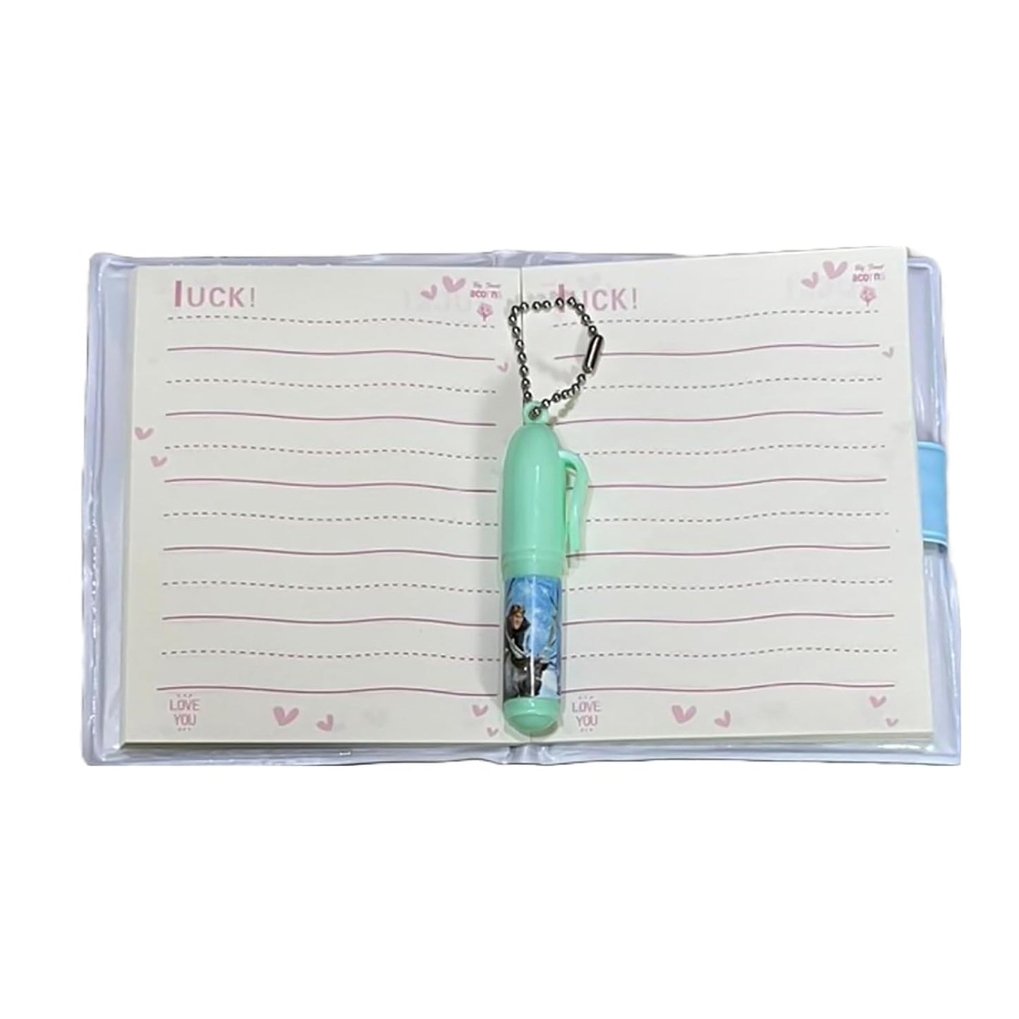 Cartoon Theme Small Pocket Diary with Small Pen Cute Cartoon Stationery Set for Students Kids Children Birthday Return Gift 80 pages (Frozn pack 1)