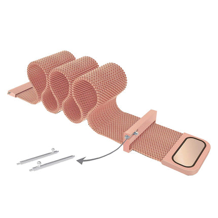 Watch Strap Magnetic Loop 22mm Compatible with Boat /Fire boult / Noise Watch Smartwatch Luxury Metal Chain Band Rose Gold Pink