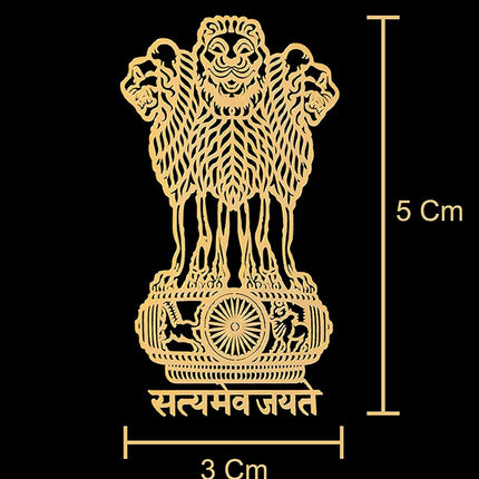 Satyamev Jayate Gold Metal 3D Sticker with matte leather skin for iPhone Pro series