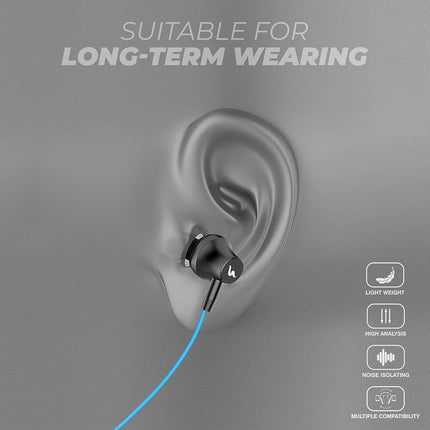 UBON BT-5250 Bluetooth Earphone with Mic, Bass Factory 2.0, in-Ear Wireless Neckband with Upto 16 Hours Playtime, Magnetic Earbuds, Fast Charging, v5.0 Bluetooth Headset (Blue)