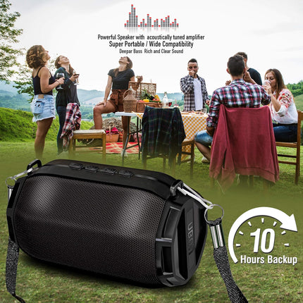 UBON SP-43 TWS Lightup 5W Bluetooth Speaker (Black, Stereo Channel)