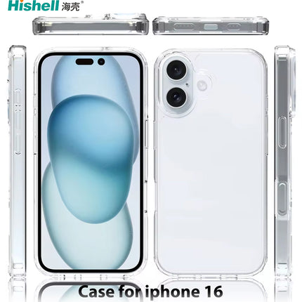 Scratch Resistant Anti Slip Back Cover Compatible with iPhone 16 - Transparent