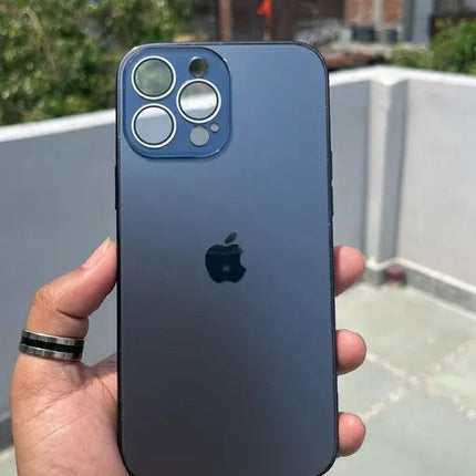 Glass Case with Electroplated Chrome Finish Edges for iPhone Series