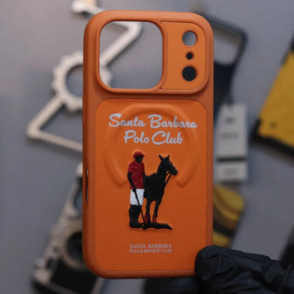 Santa Barbara Questa Series Leather Magsafe Case Orange