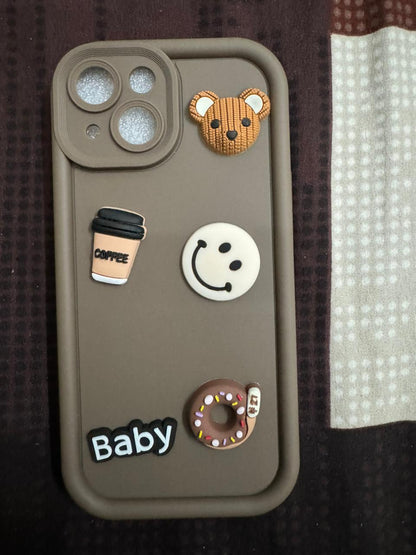 Humpy Case Cute 3D Bear Coffee Phone Case For iPhone  Soft Shockproof Protective Cover