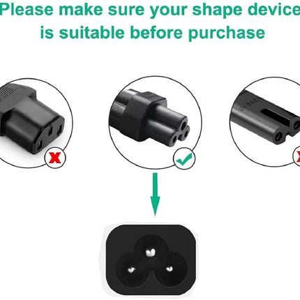 TGG 3 Pin Laptop Power Cable Universal Replacement for Laptop Charger Adapter Power Cord for Laptop - (1.5M, Black)
