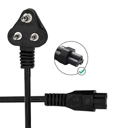 TGG 3 Pin Laptop Power Cable Universal Replacement for Laptop Charger Adapter Power Cord for Laptop - (1.5M, Black)