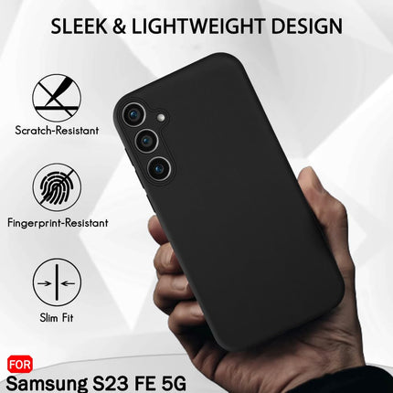 Samsung Galaxy S23 FE 5G | Slim Fit Protective Design | Ultra Matte Finish | Camera Protection Bump | Soft Silicon Back Cover Case for Samsung S23 FE 5G (Black)