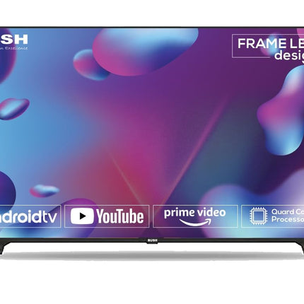 BUSH LED TV (80 cm) 32 Inch HD Ready Android Smart TV with Surround Dolby Sound, Hot Keys in Remote, Frameless Series (Black)