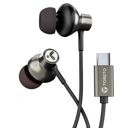 TOORETO TOR 1213 Zen Type C Earphone Colour - Black Warranty - 6 Months
