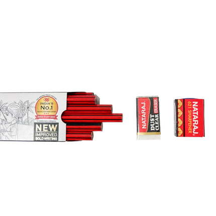 Nataraj  Pencils | Round Shape For Easy Holding & Comfort | Free Eraser & Sharpner With Each Box | Dark & Neat Handwriting | Pack Of 10 Pcs X 3 Box, Grey