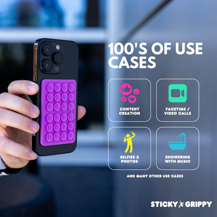 Phone Case Sticker Grip Silicone Holder Mount for Hands-Free Mobile Accessory Holder Grip, Video Phone Accessory Compatible Mirror, Shower