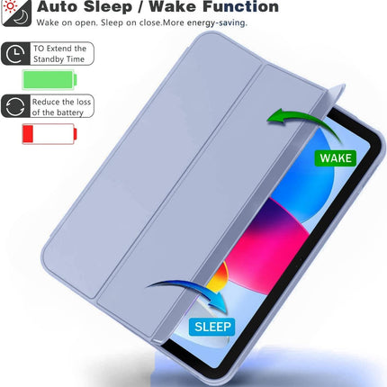 Smart Case for iPad (A16) 11th/10th Generation (2025/2022) [Auto Sleep/Wake Cover] [Left Side Pencil Holder] [Soft Flexible Case] HC Series - Purple