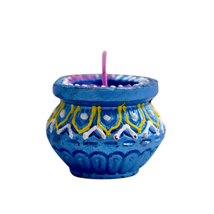 HC ® Scented Decorative Matki Diya Pack of 9 for Diwali Decoration & Puja | Upto 1.30hr Burning Time | Hand Painted Terracotta Clay Diya for Home Décor & Festive Gifting