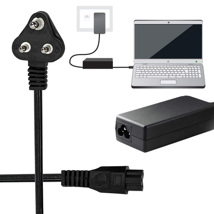TGG 3 Pin Laptop Power Cable Universal Replacement for Laptop Charger Adapter Power Cord for Laptop - (1.5M, Black)