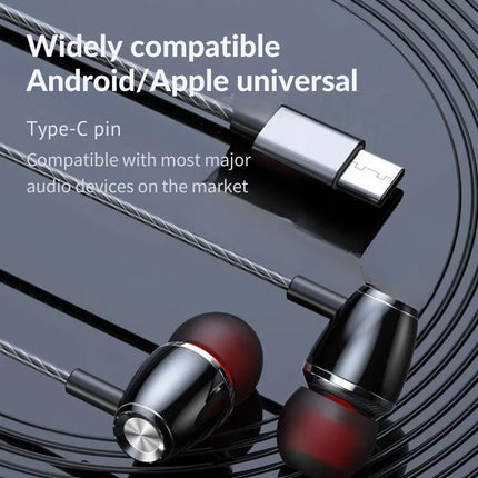 ModishOmbre UNI C Earphones | Deep Bass, USB-C Wired Earbuds | Premium Comfort Fit, in-Line Microphone for Clear Calls | Universal Compatibility