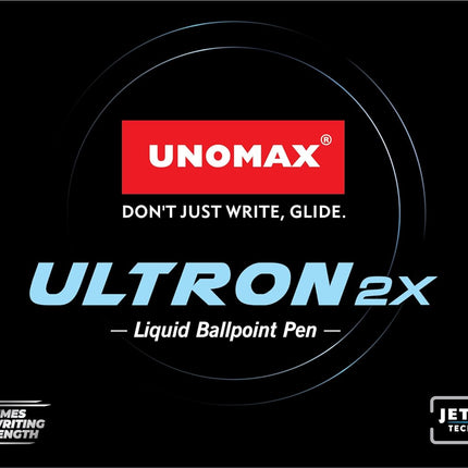 UNOMAX Ultron 2X Ball Pen - Set of 10 (Jet Blue/ Black) | Unleash the Art of Writing with Elegance | Matt Finish Body | 0.7mm Tip Size for Superior Precision | Jet Ink Technology for Effortless