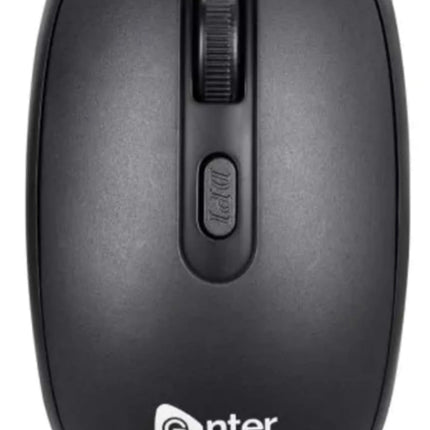 Enter Wireless Voyager Mouse with Silent Buttons, 2.4 GHz with USB Nano Dongle for PC/Mac/Laptop, Auto Power Saving Mode, 1600 DPI with Adjustable DPI Button (Black)