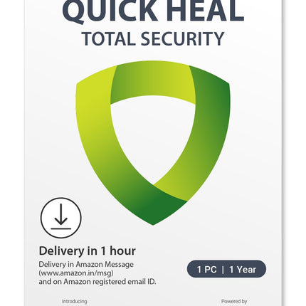Quick Heal | Total Security | 1 User | 1 Year | AI Based Device Security for Windows PC | Banking and Browsing Protection | Dark Web Monitoring and Parental Control