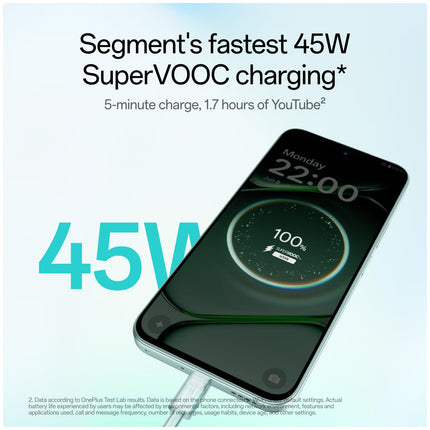 OnePlus N6 | 4GB+128GB | Midnight Green | Segment's Biggest 8000mAh Battery | Segment's Fastest 45W Charging | Smooth 120Hz Display | 50MP Camera | Military-Grade Durability