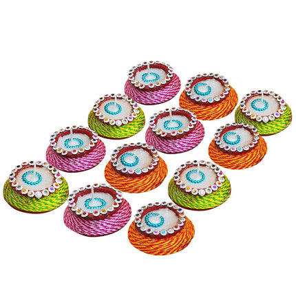 HC ® Scented Decorative Matki Diya Pack of 9 for Diwali Decoration & Puja | Upto 1.30hr Burning Time | Hand Painted Terracotta Clay Diya for Home Décor & Festive Gifting