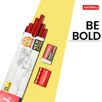 Nataraj  Pencils | Round Shape For Easy Holding & Comfort | Free Eraser & Sharpner With Each Box | Dark & Neat Handwriting | Pack Of 10 Pcs X 3 Box, Grey