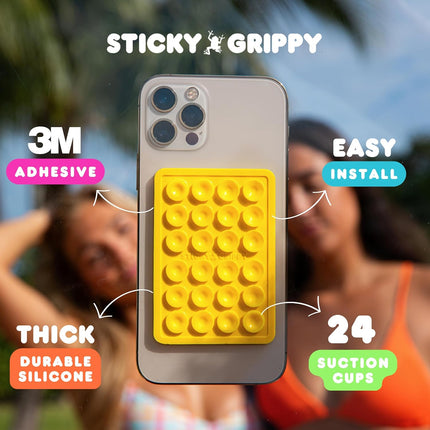 Phone Case Sticker Grip Silicone Holder Mount for Hands-Free Mobile Accessory Holder Grip, Video Phone Accessory Compatible Mirror, Shower