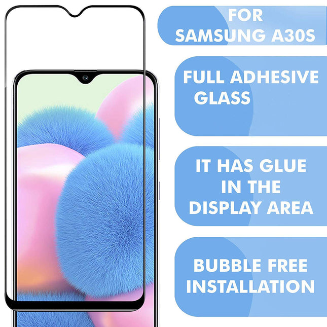 HC Tempered Glass for Samsung Galaxy M21 / M30s / M30 / A30s / M21 (2021) Edition | Screen Protector Full HD Quality Tempered Glass Anti-Scratch Edge to Edge Coverage with Installation Kit (Black)