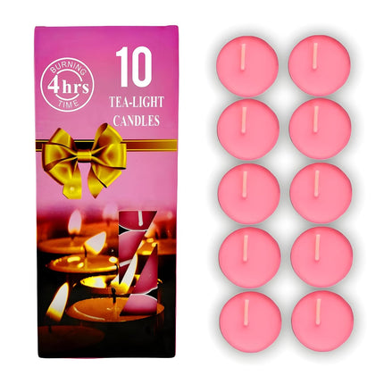 10 Candles | Tea Light Wax Candles Unscented Long Lasting Candles Dripless Paraffin Tea Candles for Diwali Diya, Deepawali, Weddings, Christmas, Birthday, Home Decor Candle