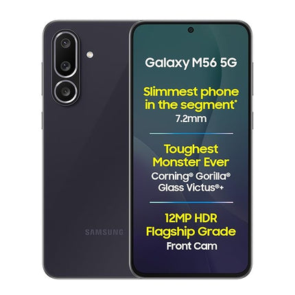 Samsung Galaxy M56 5G Open Box (Black, 8 GB RAM, 128 GB Storage) | Slimmest Phone in The Segment | Gorilla Glass Victus+ | 10 Bit HDR Video | Enhanced Nightography | 4nm Processor | Vapor Cooling Chamber