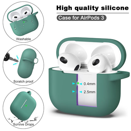 Silicone Soft Case Cover with Keychain for AirPods