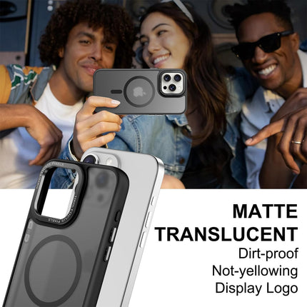HC Shockproof Clear Hybrid Armor Compatible with MagSafe Accessories for iPhone 16 Pro Max Case, iPhone 16 Pro Max (6.9 inch) Back Cover (PC & TPU, Black Bumper)