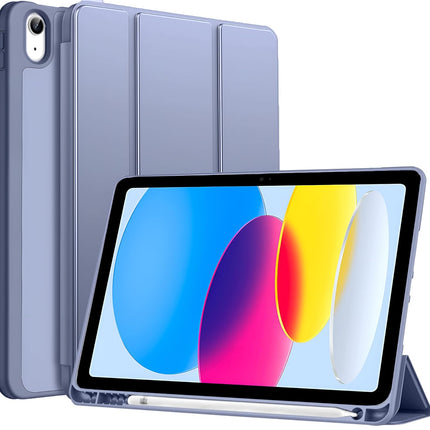 Smart Case for iPad (A16) 11th/10th Generation (2025/2022) [Auto Sleep/Wake Cover] [Left Side Pencil Holder] [Soft Flexible Case] HC Series - Purple
