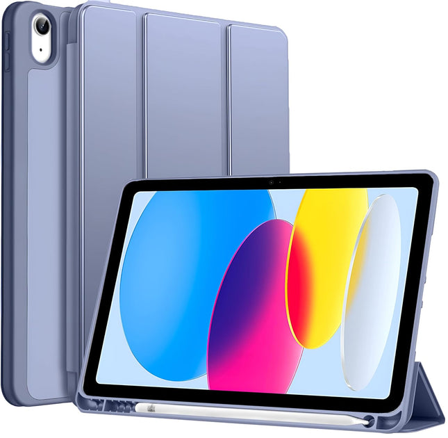 Smart Case for iPad (A16) 11th/10th Generation (2025/2022) [Auto Sleep/Wake Cover] [Left Side Pencil Holder] [Soft Flexible Case] HC Series - Purple