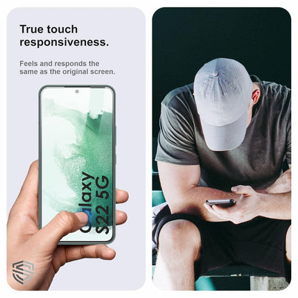 HC® Gorilla Tempered Glass Compatible with Samsung Galaxy S22  | Edge to Edge Coverage | Black