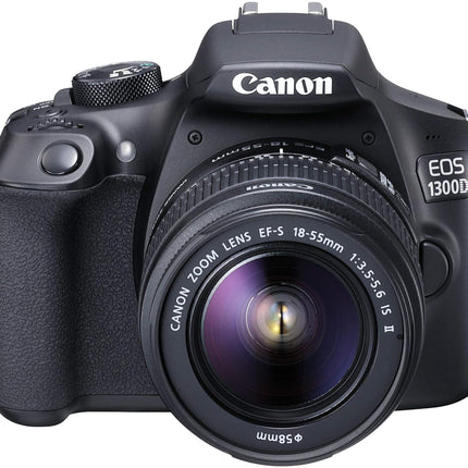 Canon EOS 1300D 18MP Digital SLR Camera (Black) with 18-55mm ISII Lens, 16GB Card and Carry Case