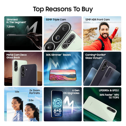 Samsung Galaxy M56 5G Open Box (Black, 8 GB RAM, 128 GB Storage) | Slimmest Phone in The Segment | Gorilla Glass Victus+ | 10 Bit HDR Video | Enhanced Nightography | 4nm Processor | Vapor Cooling Chamber