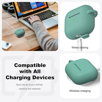 Silicone Soft Case Cover with Keychain for AirPods