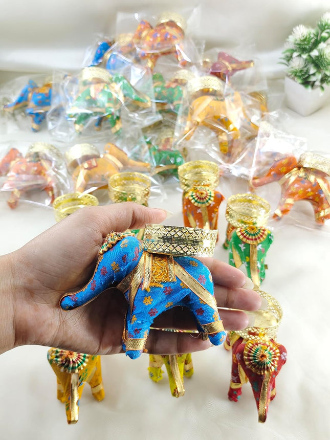 Elephant Candle Holder/T-Light Holder for Wedding Ceremony – Diya Stand for Durga Puja, Diwali Gifts, Navratri & Karwa Chauth Pooja Decor, Rangoli Table Accent & Guest Return Present( Pair of 1) (