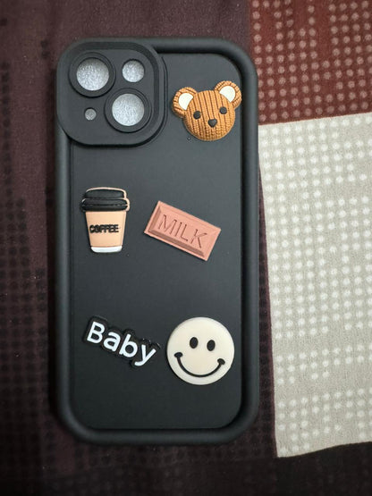 Humpy Case Cute 3D Bear Coffee Phone Case For iPhone  Soft Shockproof Protective Cover