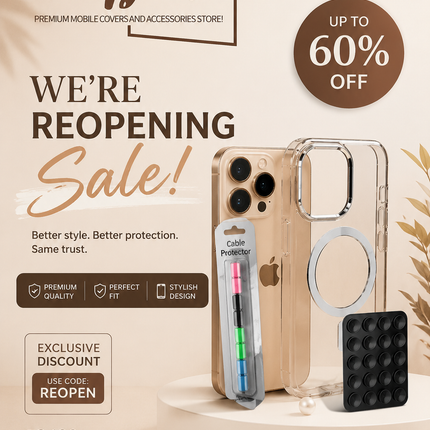Humpy Case Reopening Sale | (Anti-Yellow Clear Case+Stickypod+Tempered Glass+Cable Protector